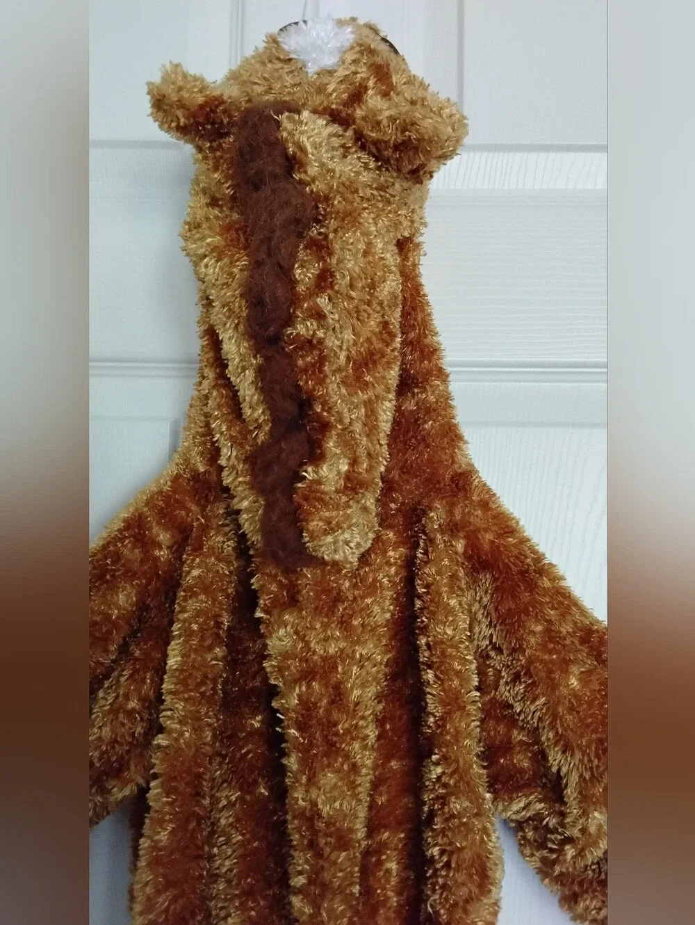 Cozy Brown Fuzzy Pony Baby One-Piece Costume with Hood